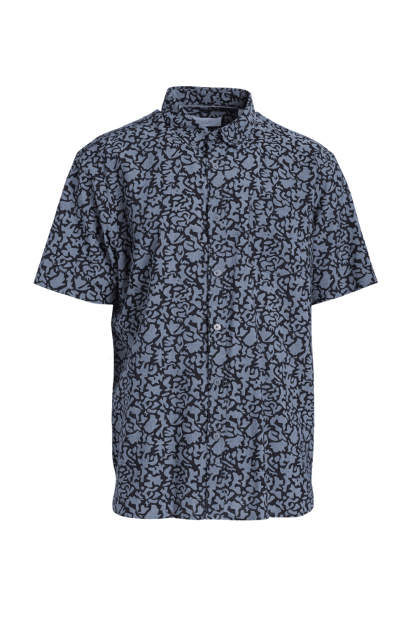 Cotton Printed Short Sleeve - Grey Denim Floral