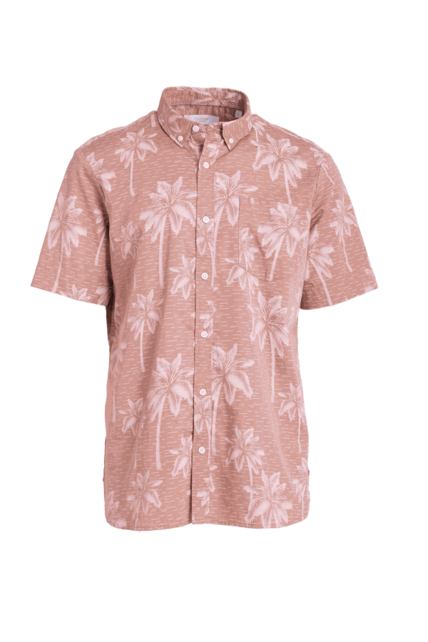 Cotton Printed Short Sleeve - Pink Tree