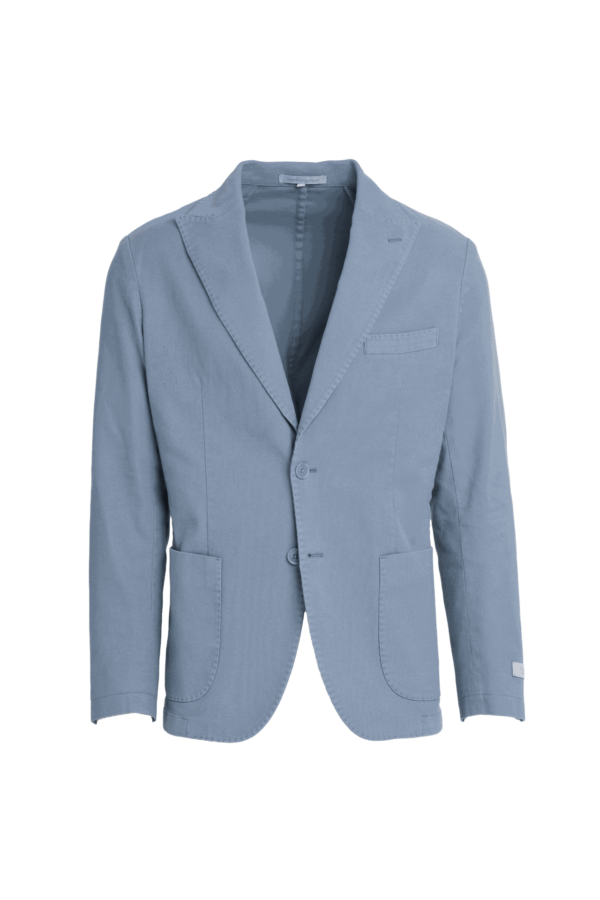 Cotton Stretch Blue Garment Dyed Blazer