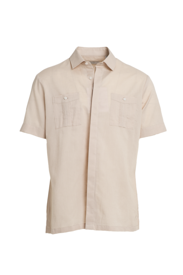 Guayabera Cotton Linen - Tan - Image 2