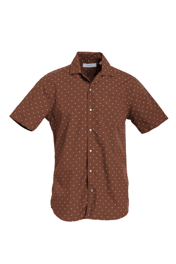 Brown Cotton Woven Shirt - Image 2