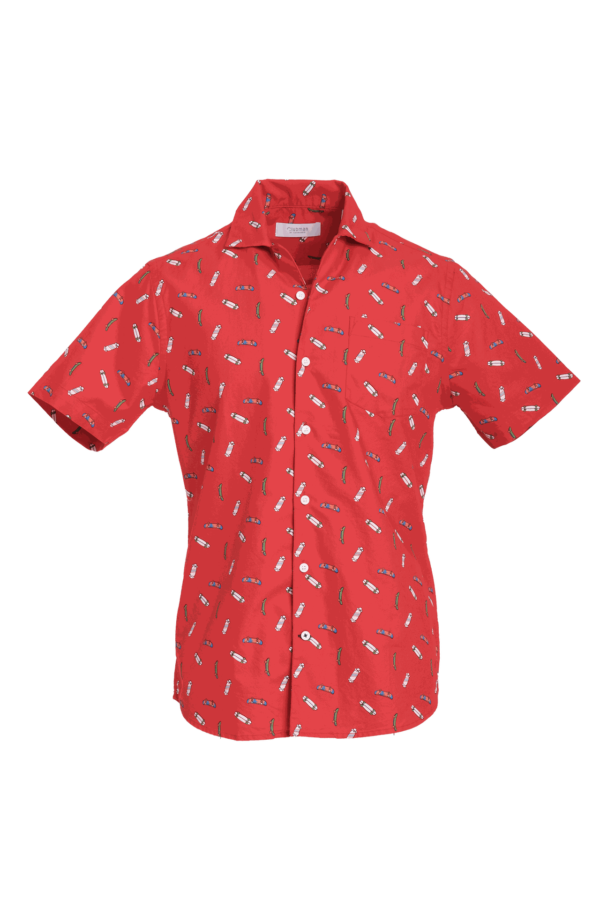 Red Skates Cotton Woven Shirt