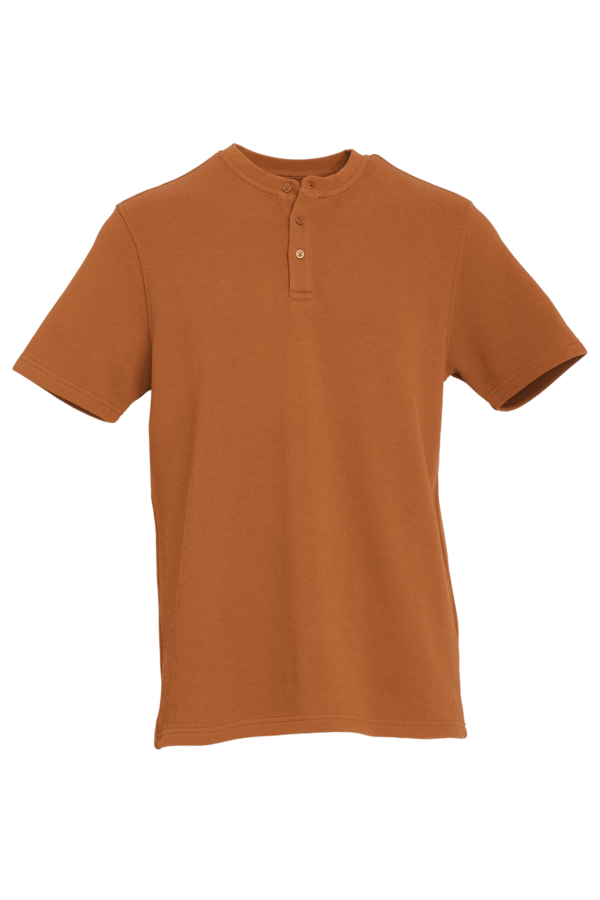 Premium Cotton Henley - Brown