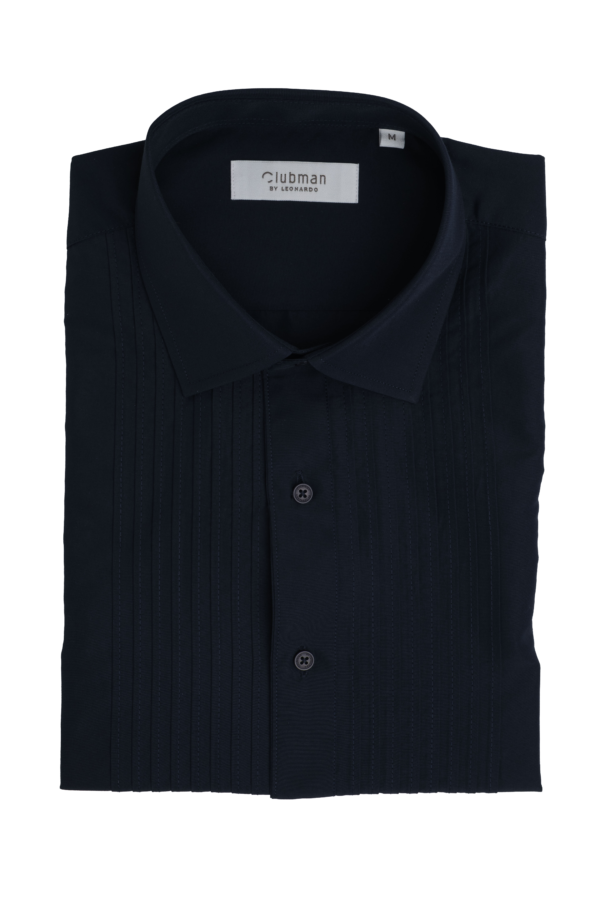 Mens Short Sleeve Pleaded Shirt - Navy