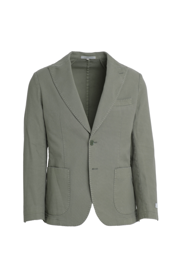 Cotton Stretch Green Garment Dyed Blazer - Image 2