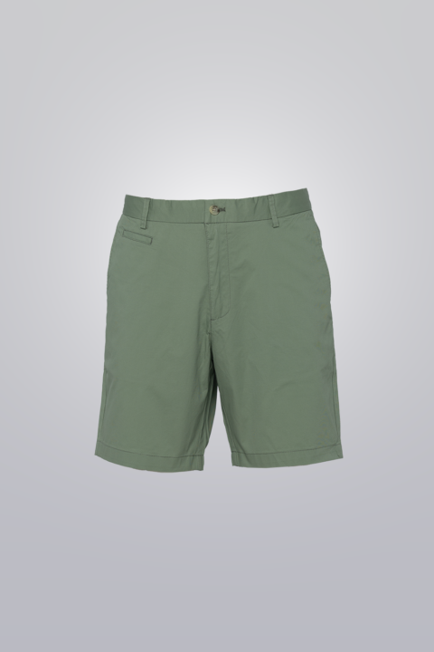 Men’s Green chino shorts, 100% cotton, classic fit, five-pocket