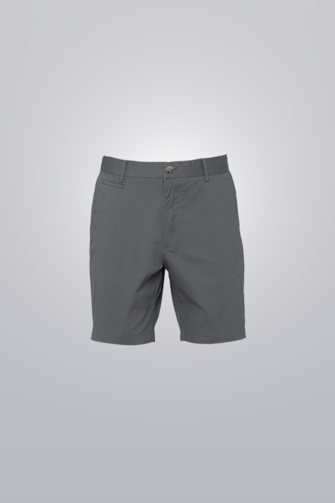 Men’s Grey chino shorts, 100% cotton, classic fit, five-pocket