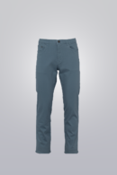 Blue cotton jeans made from a soft and stretchy cotton-spandex blend. Five-pocket design with a straight-leg fit.