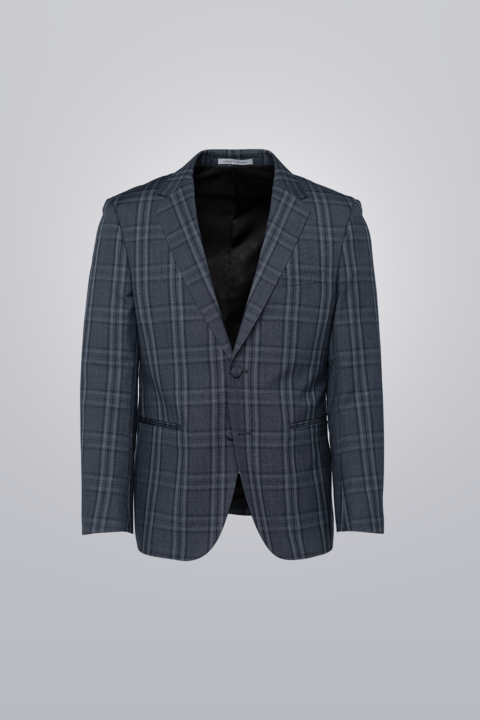 Plaid Coat - Blue, 46R