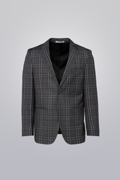 Plaid Coat - Grey, 44R