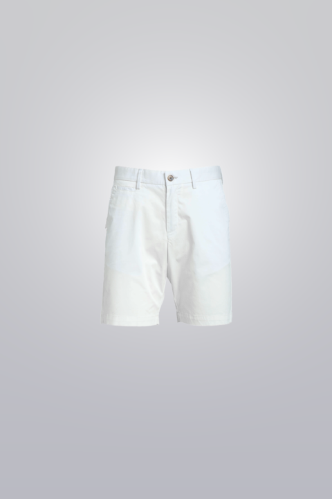 Men’s White chino shorts, 100% cotton, classic fit, five-pocket
