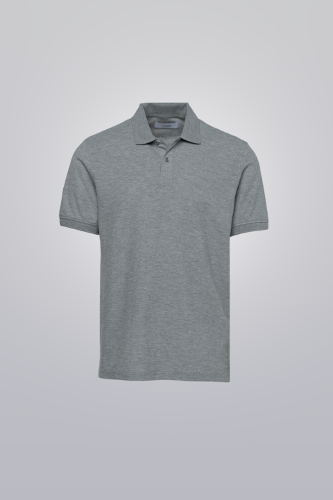 Grey short sleeve cotton polo made from 100% heavyweight cotton. True to fit.