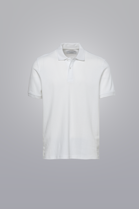 White short sleeve cotton polo made from 100% heavyweight cotton. True to fit.
