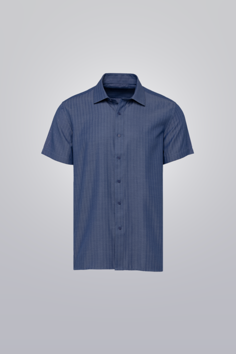 Men’s Denim Blues hort-sleeve cotton shirt by Clubman by Leonardo, regular fit