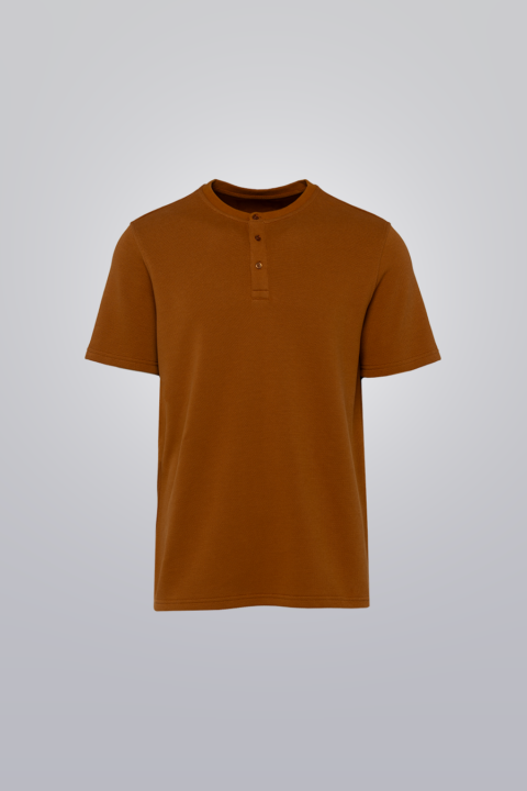 Men’s Brown heavyweight 100% cotton polo shirt by Clubman by Leonardo, true-to-fit