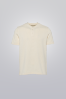 Men’s off-white heavyweight 100% cotton polo shirt by Clubman by Leonardo, true-to-fit