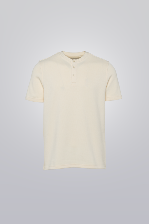 Men’s off-white heavyweight 100% cotton polo shirt by Clubman by Leonardo, true-to-fit