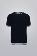 Knit Crewneck - Navy 100% cotton short sleeve knit top, true to fit