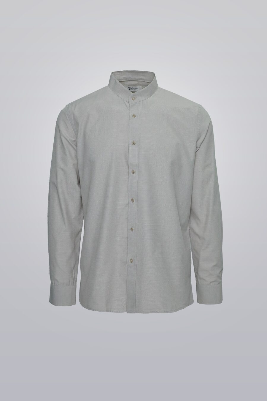 Mandarin Shirt Mandarin collar shirt for men, long sleeve cotton button-down with band collar and regular fit
