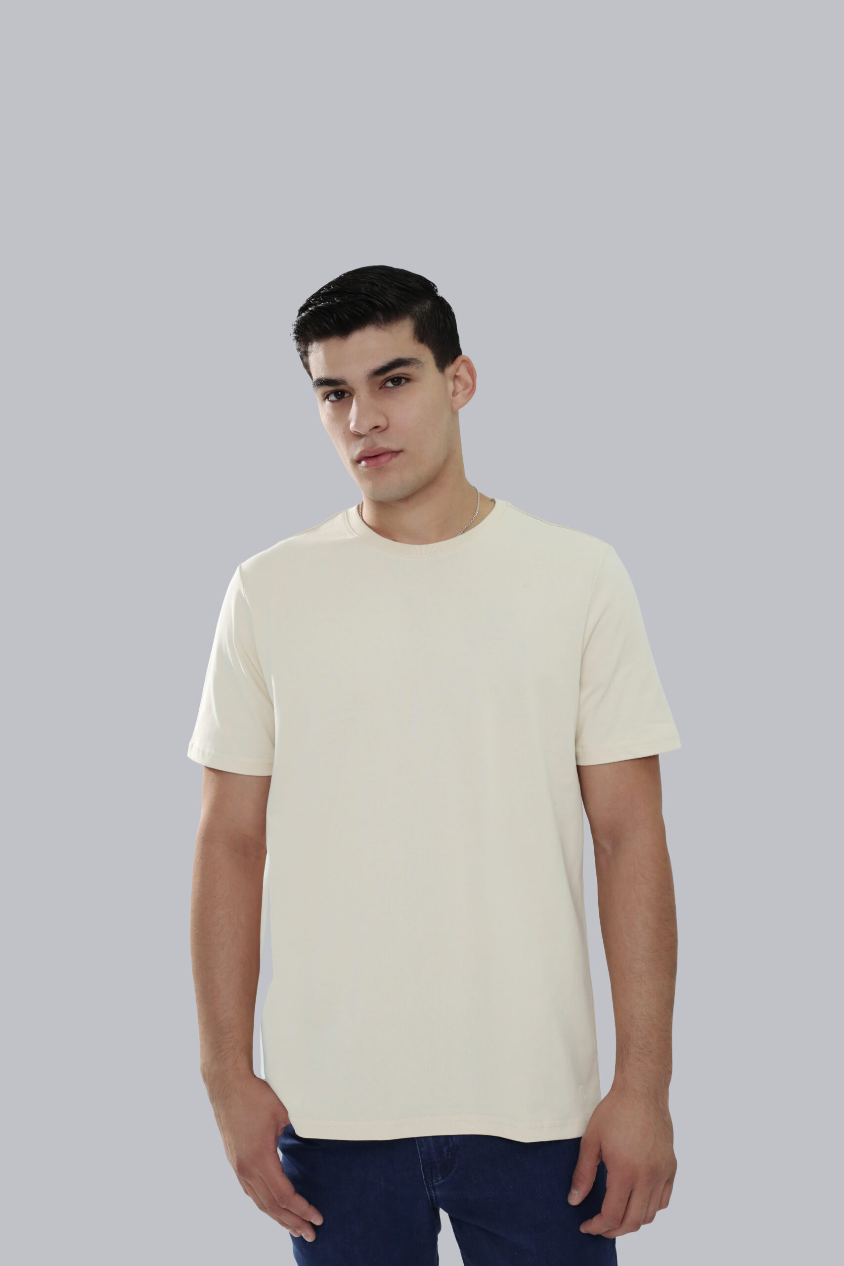 Premium Cotton Tshirt Ivory - Front