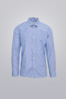 Men’s blue stripe dress shirt by Clubman by Leonardo, long sleeve, wrinkle-free