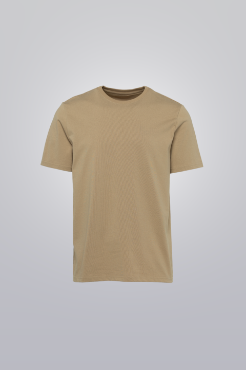 Men’s Tan premium cotton T shirt by Clubman by Leonardo, heavyweight, true-to-fit