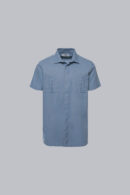 Technical Guayabera in cotton-polyester-linen blend