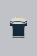 Knit Stripe Crewneck - Beige/Navy