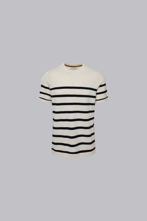 Knit Stripe Crewneck - Tofu