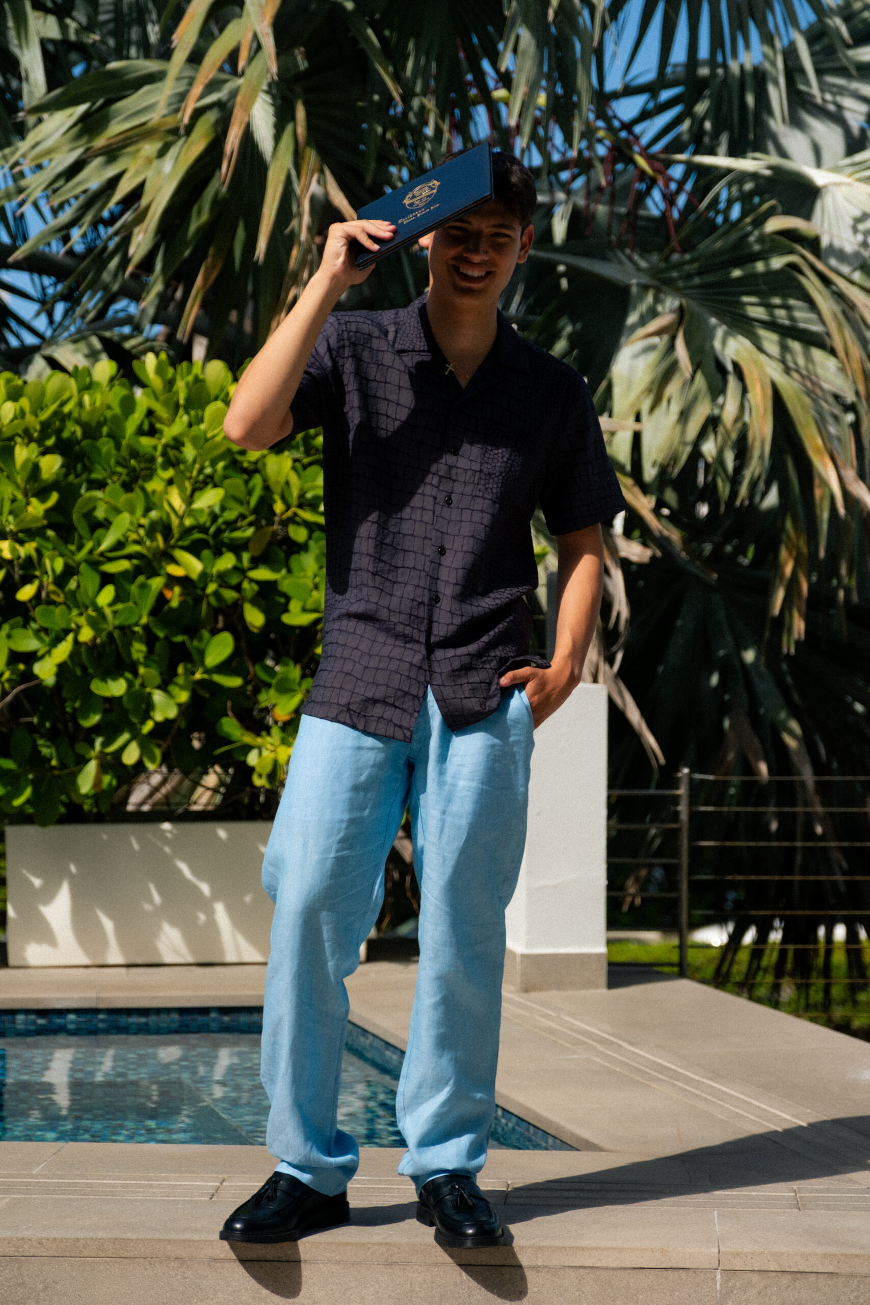 Croc Textured Shirt - Black, 2XL