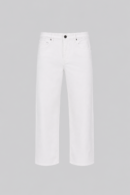 Men's Signature Wide Jean in off white stretch cotton with Clubman branded hardware, front button and zipper closure, and classic five-pocket design.