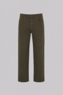 Men's Classic Denim Jean in stretch cotton with Clubman branded hardware, front button and zipper closure, and classic five-pocket design.