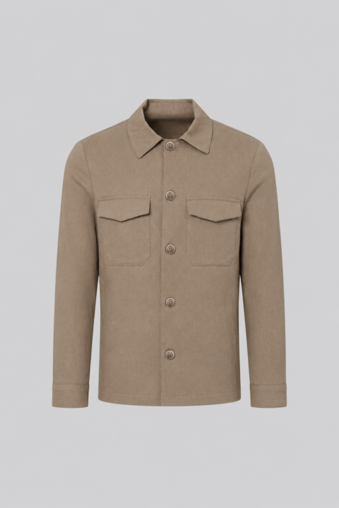 Discover the Linen Overshirt Coat crafted from a premium linen blend with a button-front closure, flap chest pockets, and a lightweight design. Pairs with the matching Linen Casual Pant.