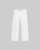 Men's Signature Wide Jean in off white stretch cotton with Clubman branded hardware, front button and zipper closure, and classic five-pocket design.