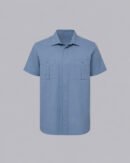Technical Guayabera in cotton-polyester-linen blend