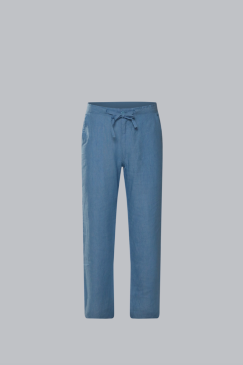 Linen Drawstring Pant - Lake Blue, L