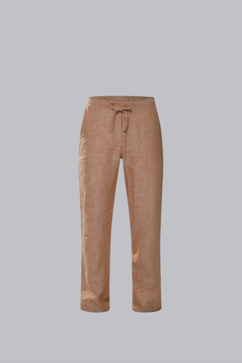Linen Drawstring Pant - Camel, L