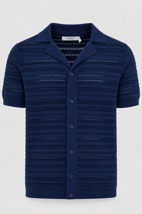 Button-Down Sweater Polo - Blue, M