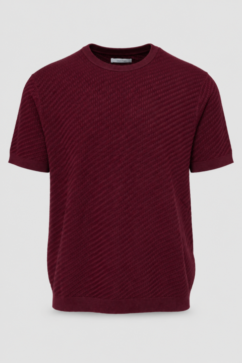 Wine crew neck sweater polo for men